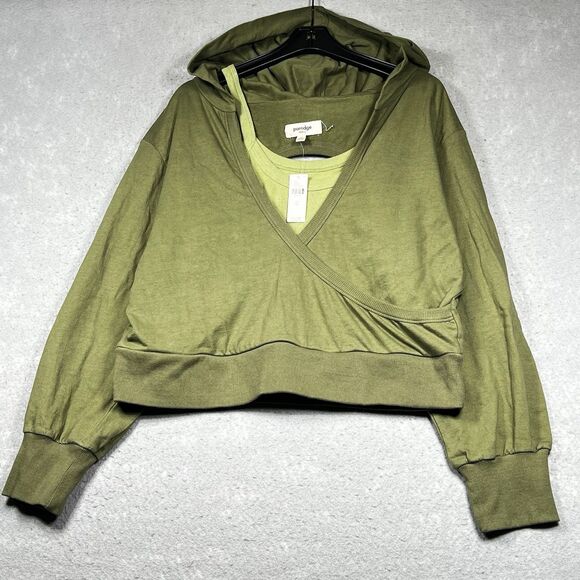 PORRIDGE Anthropologie Hooded Sweatshirt Women's Size XL Green (Moss) NWT - Picture 1 of 10